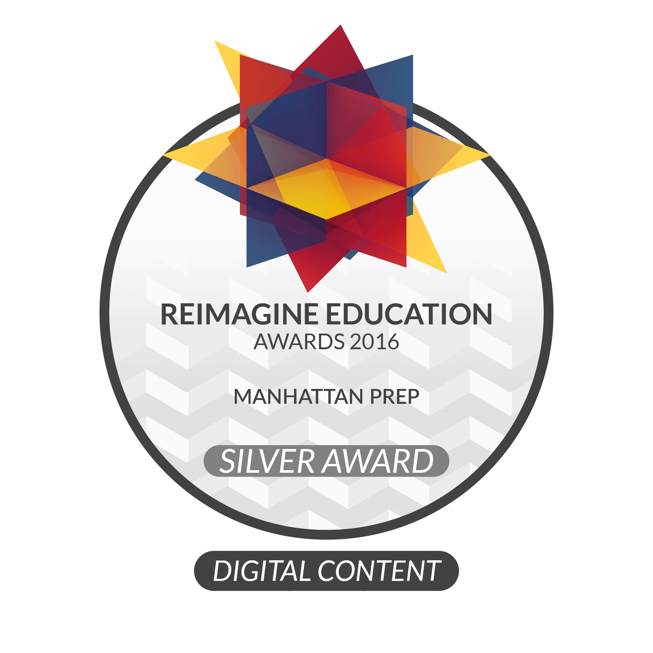 Reimagine Education Awards 2016 Digital Content Award Manhattan Prep GMAT LSAT Interact Badge