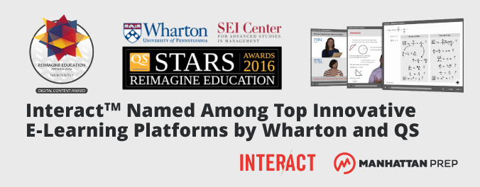 Manhattan Prep LSAT Blog - Great News! Interact Honored by Wharton, QS as Top Innovative E-Learning Platform by Manhattan Prep